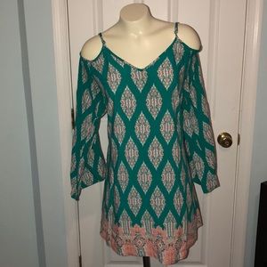 XXL long sleeve/cold shoulder bohemian style dress
